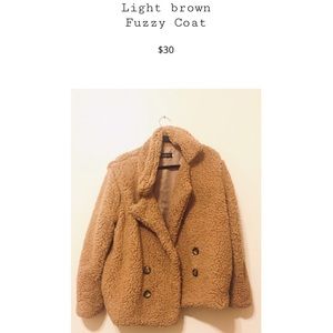 Fuzzy light brown teddy coat!